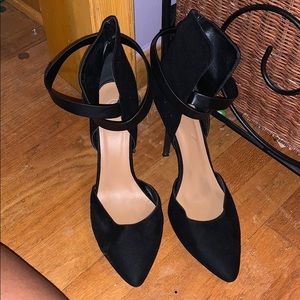 Black ankle strap heels